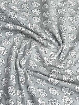 60/60 Cotton Butti Print Grey/ 