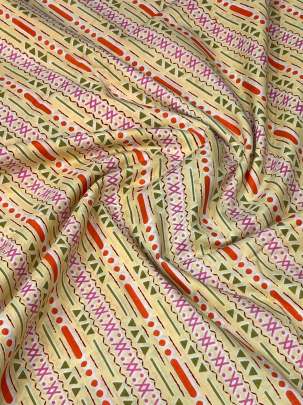 60/60 Cotton Butti Print Light Yellow/