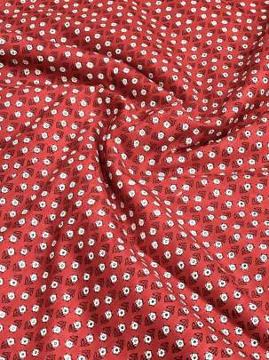 60/60 Cotton Butti Print Maroon/