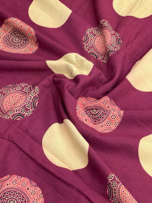 60/60 Cotton Butti Print Maroon/ 