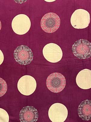 60/60 Cotton Butti Print Maroon/ 