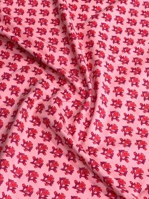 60/60 Cotton Butti Print Peach Pink/