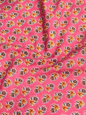 60/60 Cotton Butti Print Pink Peach/ 