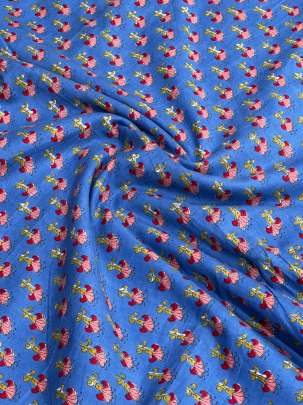 60/60 Cotton Butti Print Royal Blue/