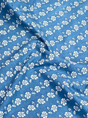 60/60 Cotton Butti Print Sky Blue/ 