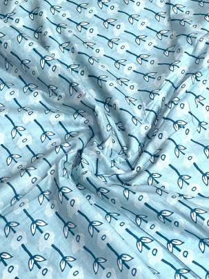 60/60 Cotton Butti Print Sky Blue/ 