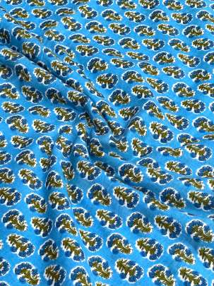 60/60 Cotton Butti Print Sky Blue/ 