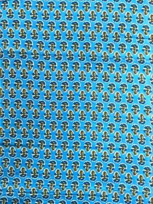 60/60 Cotton Butti Print Sky Blue/ 