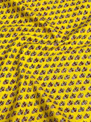 60/60 Cotton Butti Print Yellow/ 