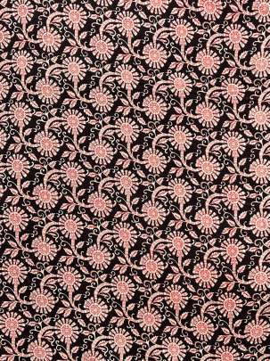 60/60 Cotton Floral Print Black/ 