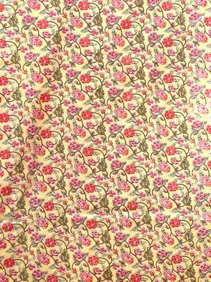 60/60 Cotton Floral Print Light Yellow/ 