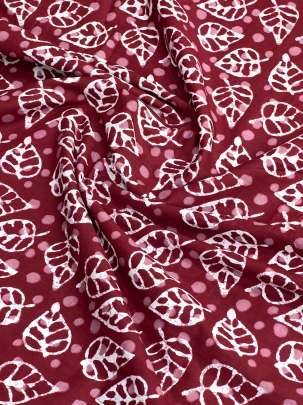 60/60 Cotton Floral Print Maroon/ 