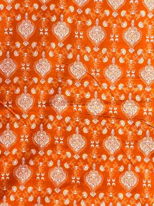 60/60 Cotton Floral Print Orange/ 