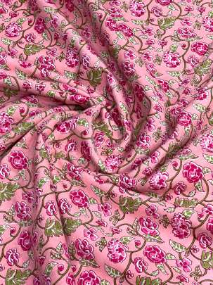 60/60 Cotton Floral Print Pink/ 