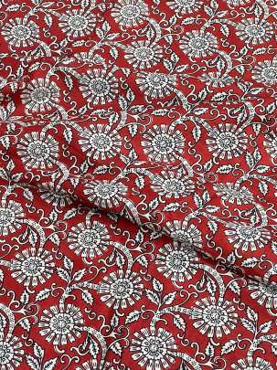 60/60 Cotton Floral Print Rust/ 