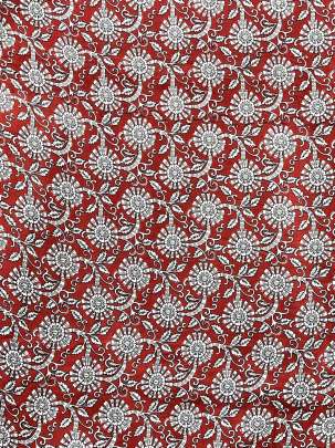 60/60 Cotton Floral Print Rust/ 