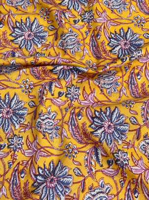 60/60 Cotton Floral Print Yellow/