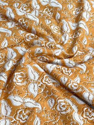 60/60 Cotton Floral Print Yellow/