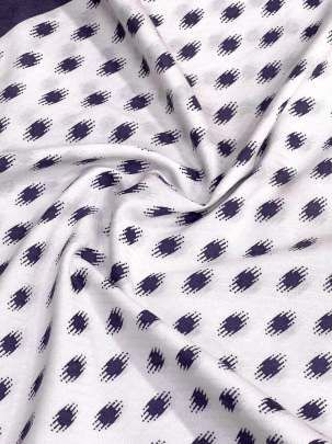 60/60 Cotton Handblocked Butti Print White/