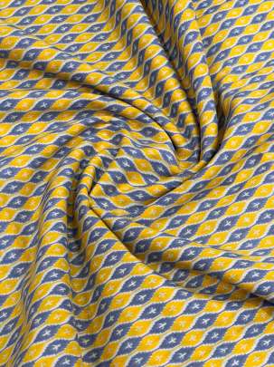 60/60 Cotton Handblocked Butti Print Yellow/ 