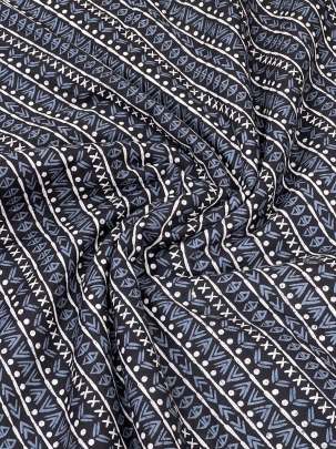 60/60 Cotton Handblocked Butti Print Black/ 