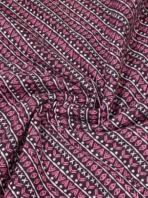 60/60 Cotton Handblocked Butti Print Dark Brown/