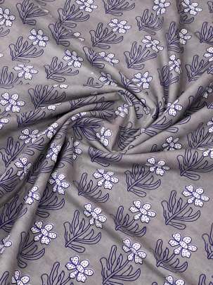  Cotton Bagru Handblocked Butti Print Grey/ 