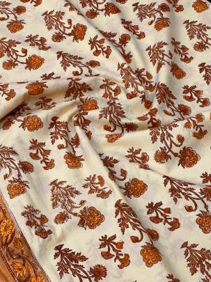 60/60 Cotton Handblocked Butti Print Cream/