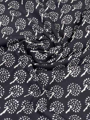 60/60 Cotton Handblocked Butti Print Black/