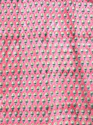 60/60 Cotton Handblocked Butti Print Pink/ 