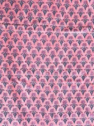 60/60 Cotton Handblocked Butti Print Pink/ 