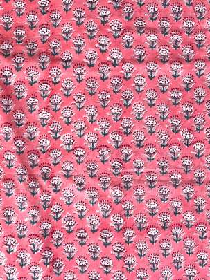 60/60 Cotton Handblocked Butti Print Pink/ 