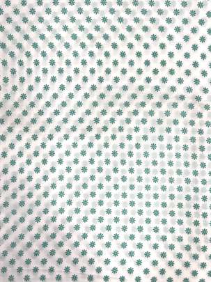 60/60 Cotton Handblocked Butti Print White/ 