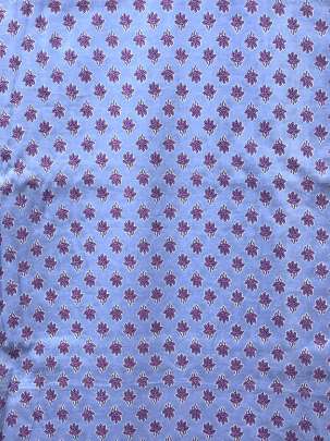 60/60 Cotton Handblocked Butti Print Violet Blue/ 