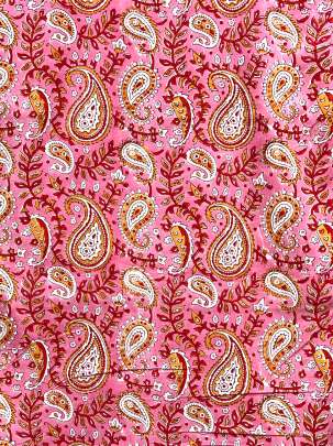 60/60 Cotton Handblocked Floral Print Pink/ 