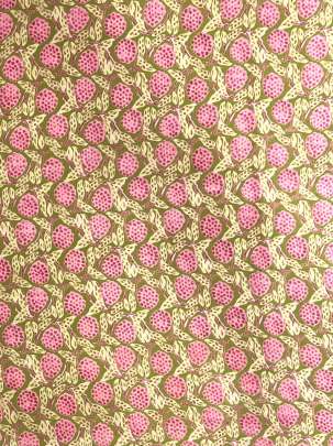 60/60 Cotton Handblocked Floral Print Mehndi Green/ 