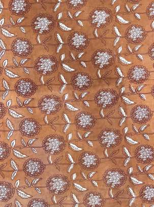  Cotton Bagru Handblocked Floral Print Rust Brown/ 