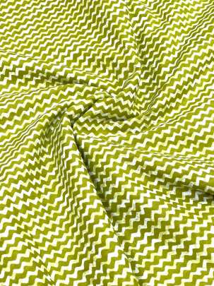 60/60 Cotton Handblocked Lining Print Parrot Green/ 