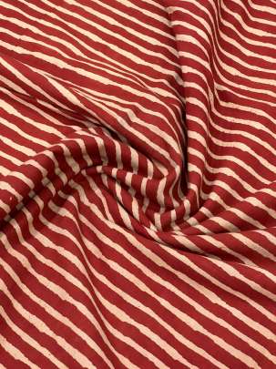 60/60 Cotton Handblocked Lining Print Rust Red/ 