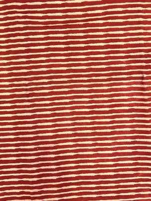 60/60 Cotton Handblocked Lining Print Rust Red/ 