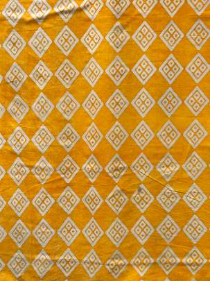 60/60 Cotton Handblocked Print Yellow/ 