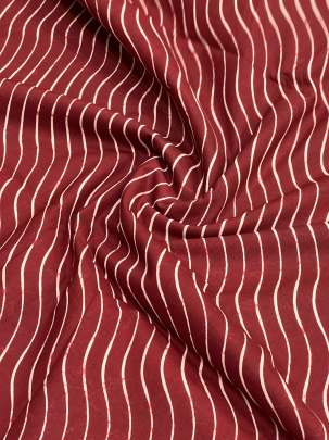 60/60 Cotton Laheria Print Maroon/