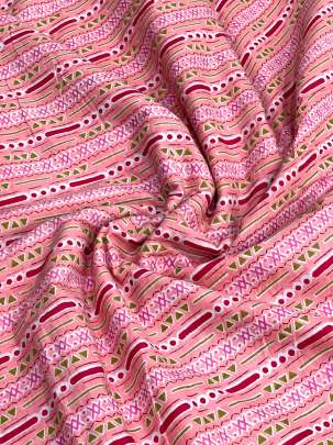 60/60 Cotton Lining Print Peach Pink/ 