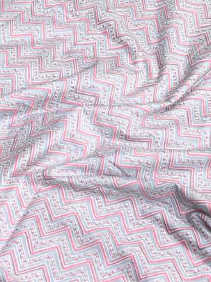 60/60 Cotton Zig-Zag Print Grey/