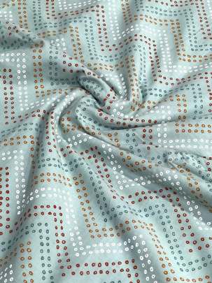 60/60 Cotton Zig-Zag Print Light Pista Green/ 