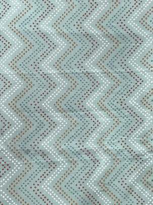 60/60 Cotton Zig-Zag Print Light Pista Green/ 