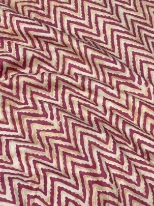 60/60 Cotton Zig-Zag Print Peach/