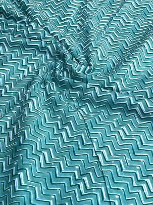 60/60 Cotton Zig-Zag Print Sea-Green/