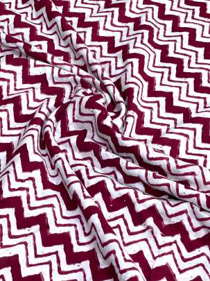 60/60 Cotton Zig-Zag Print White/ 