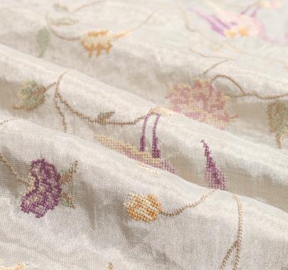 Antique tissue fabric with embroidery work/ 